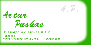 artur puskas business card