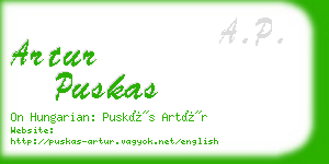 artur puskas business card